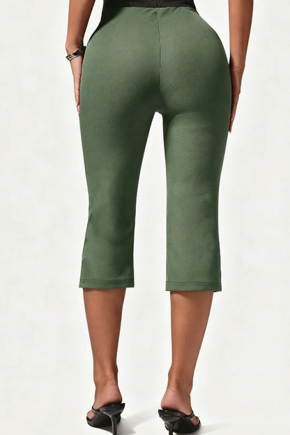 Stretch High Waist Cropped Flare Pants