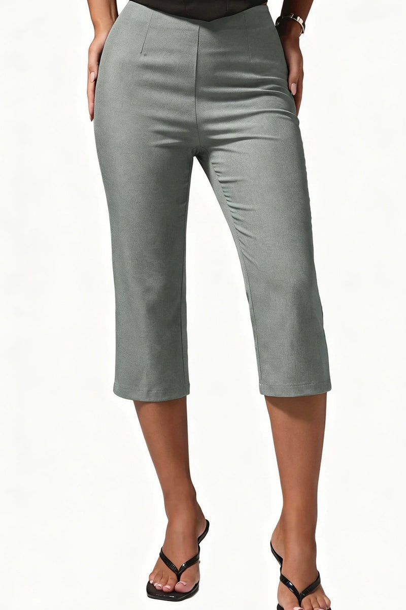 Stretch High Waist Cropped Flare Pants