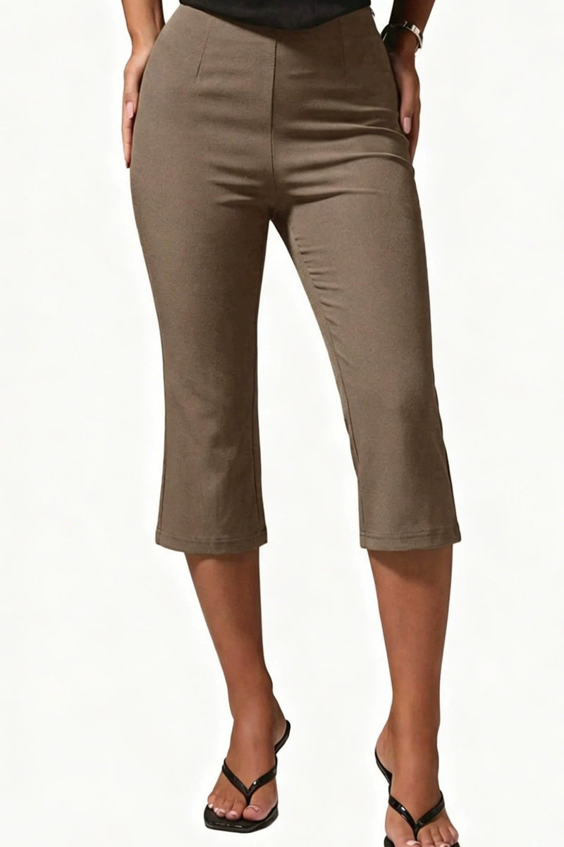 Stretch High Waist Cropped Flare Pants