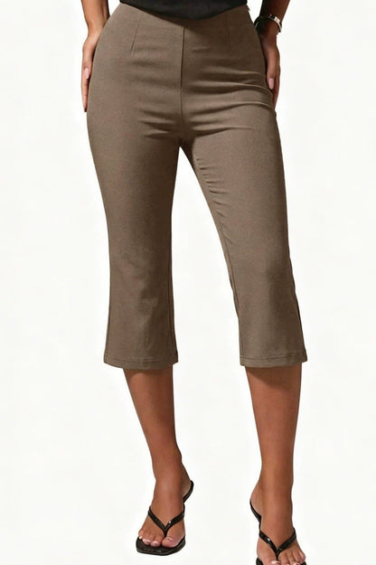 Stretch High Waist Cropped Flare Pants