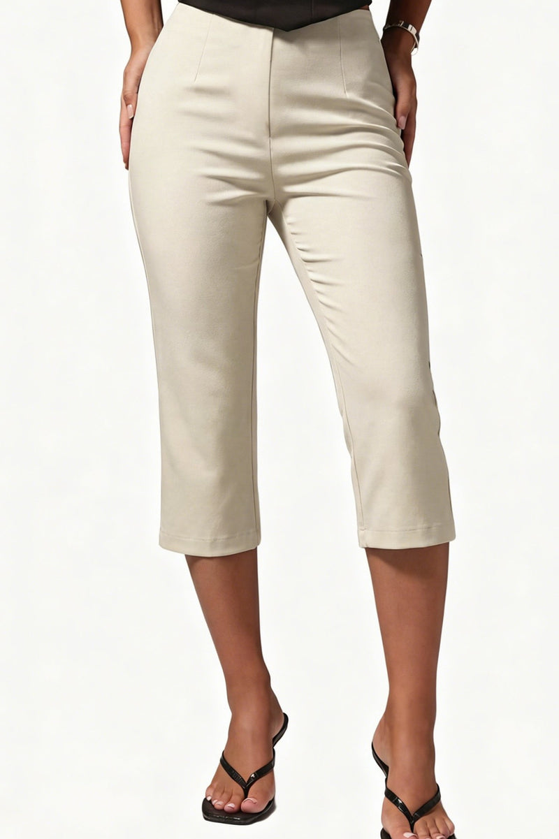Stretch High Waist Cropped Flare Pants