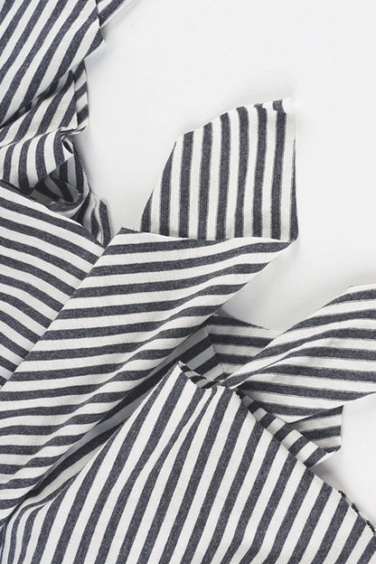 Stretchy Striped Irregular Mini Skirt