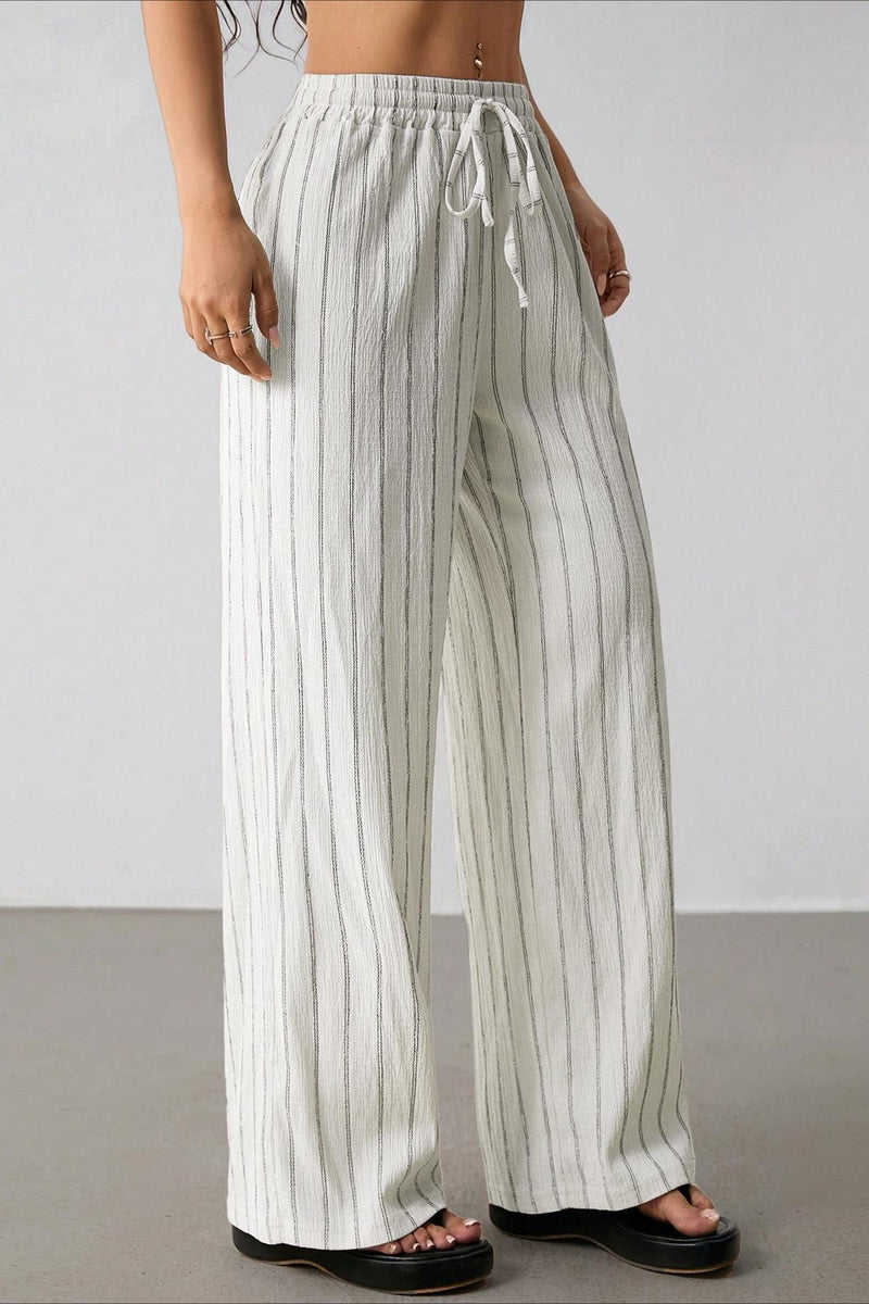 Striped Colorblock Wide Leg Pants