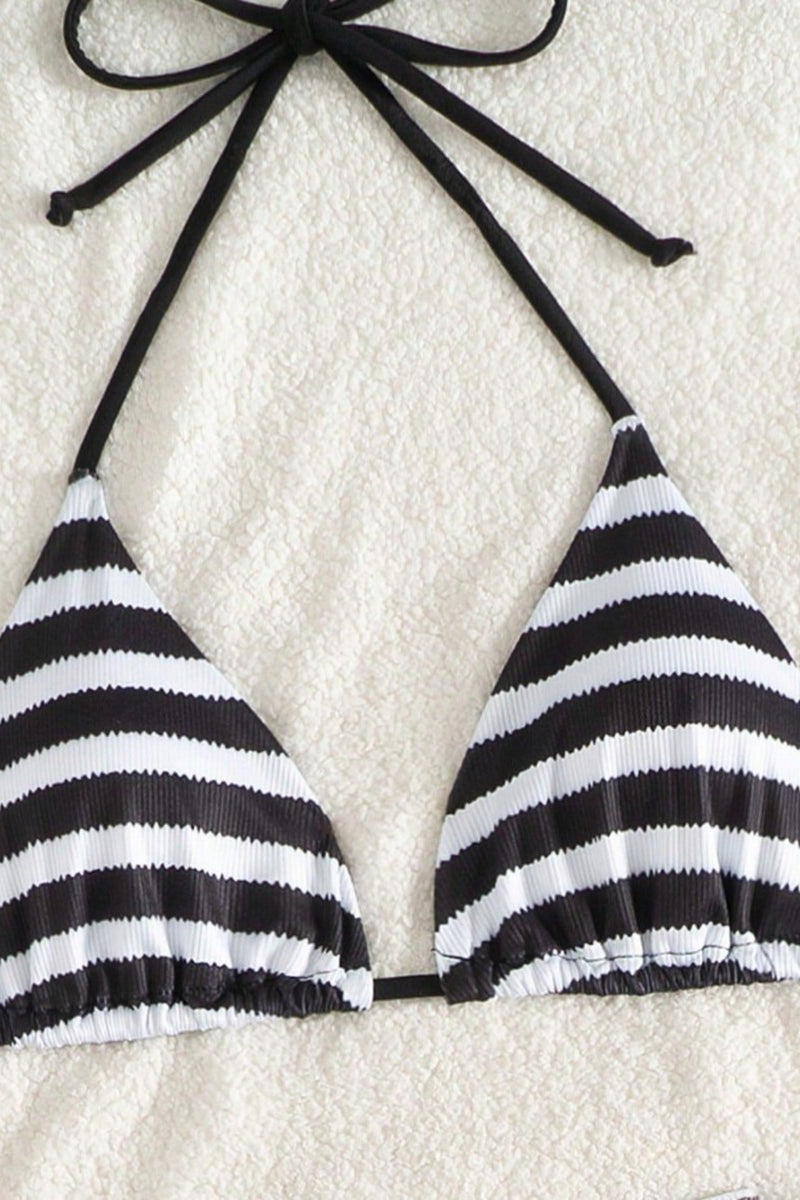 Striped Fitted Boy Short Three Piece Swim Set