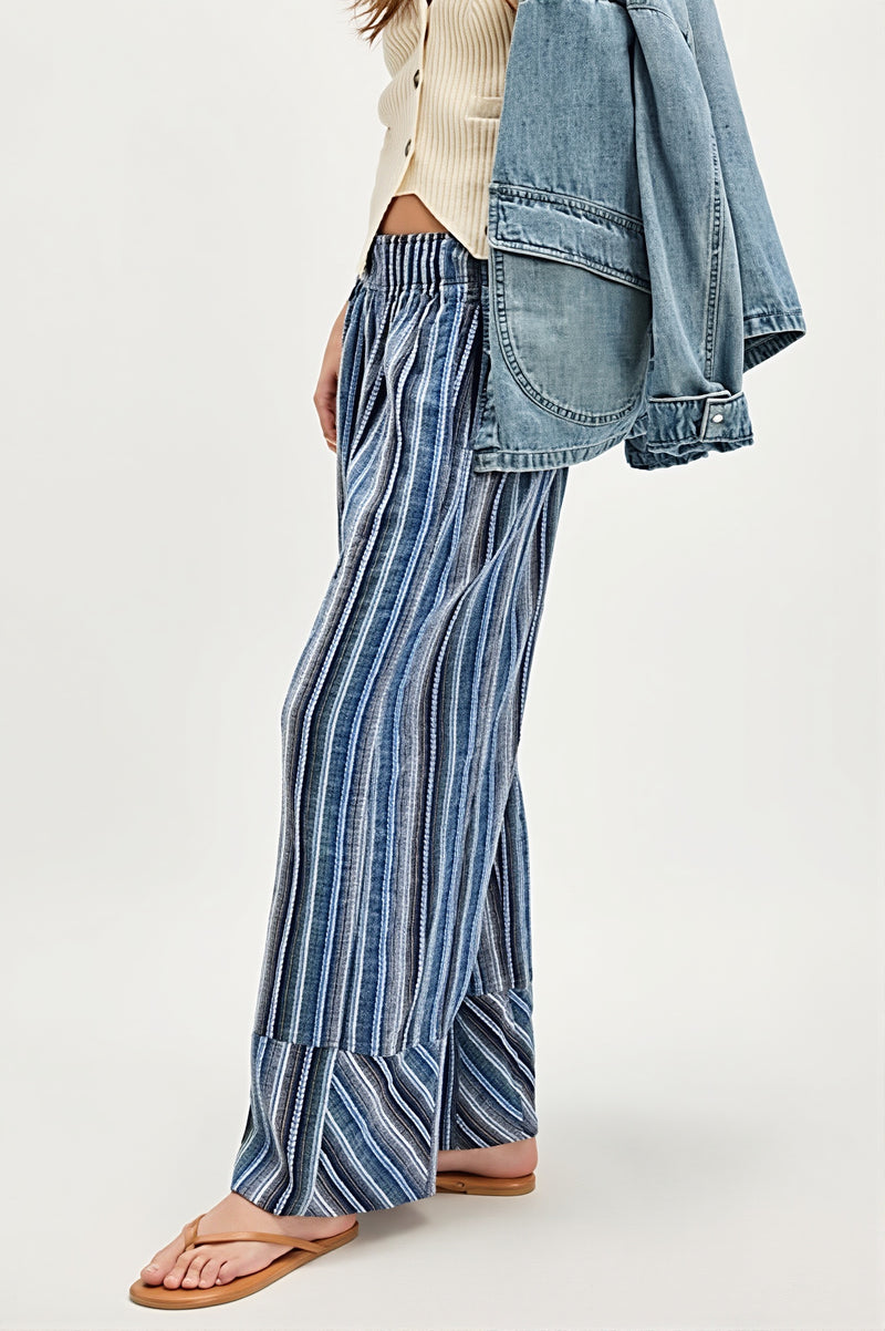 Striped High Waist Wide Leg Pants