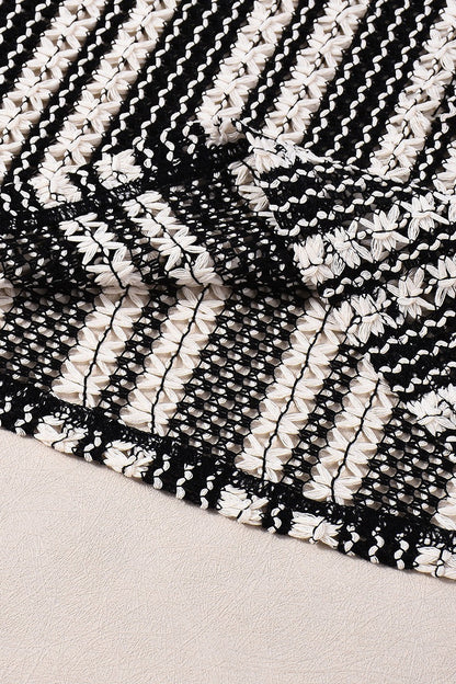 Striped Knit Elastic Flare Pants