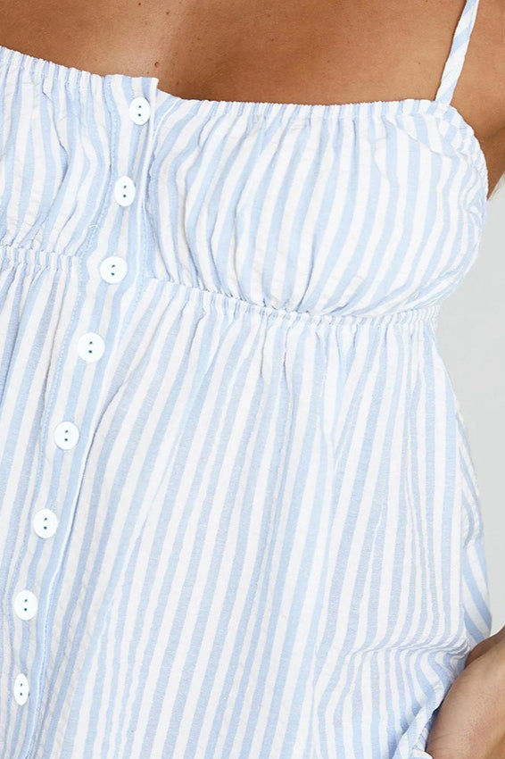 Striped Loose Cami Long Pants Two Piece Set