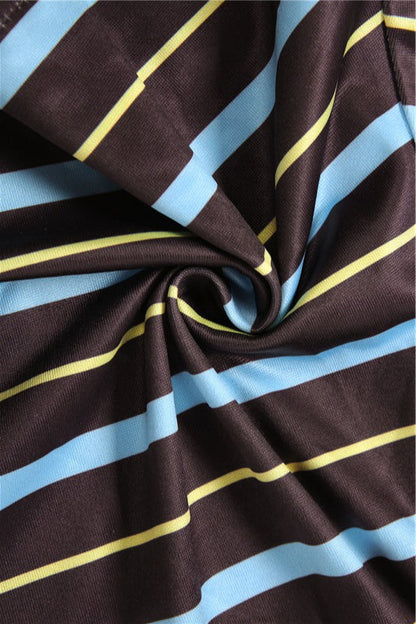 Striped Print Slim Pant Two Piece Set