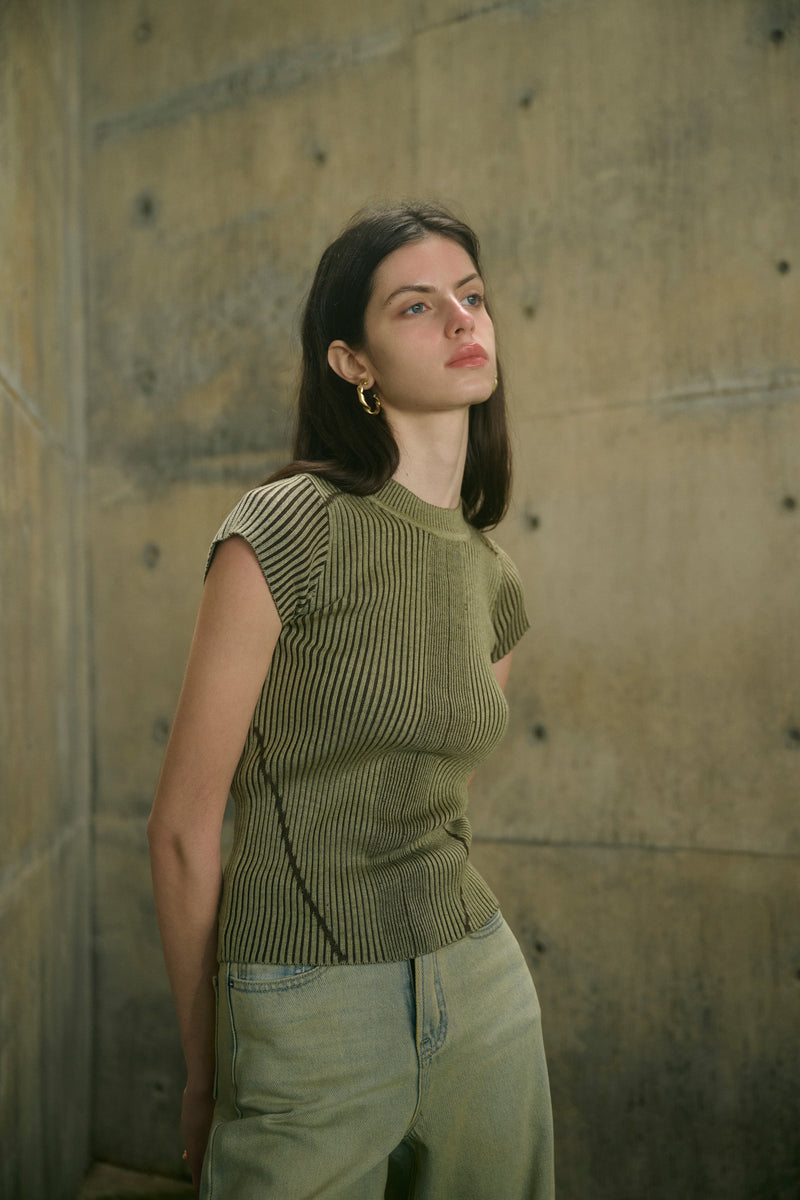 Striped slim fit top