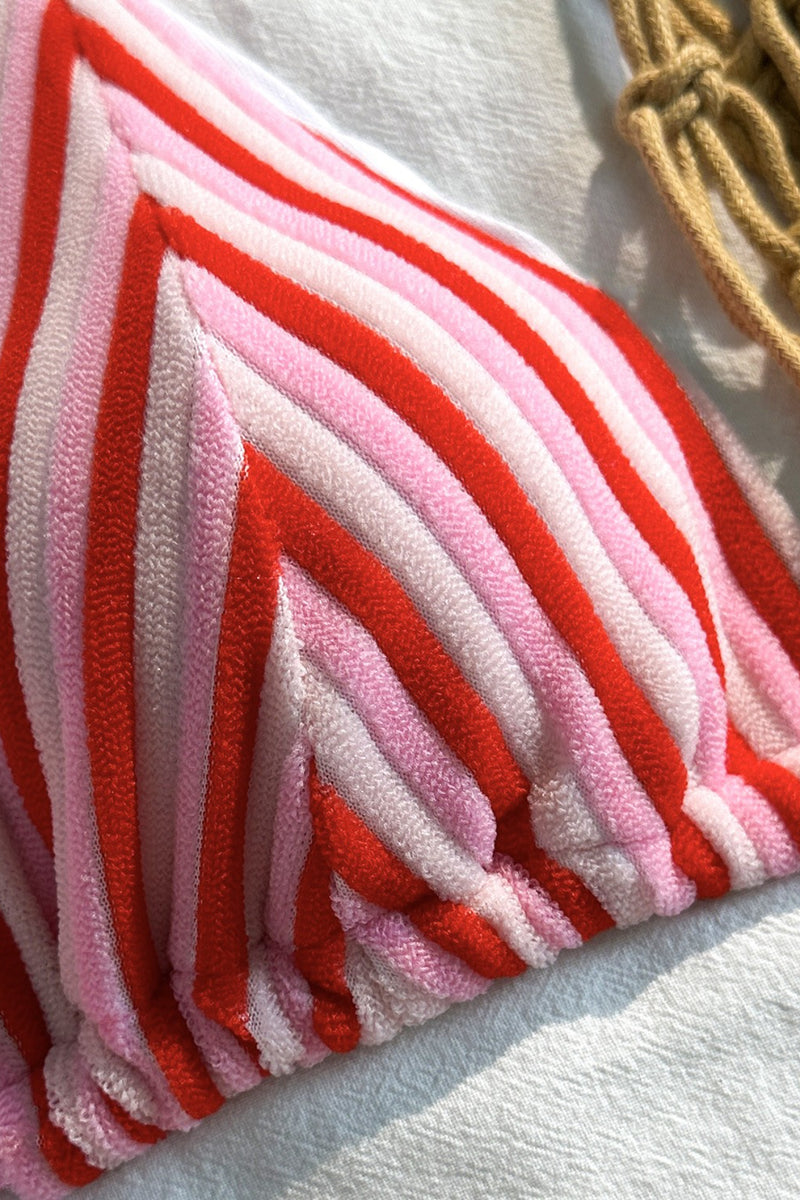 Striped Towel Cloth Fresh Bikini Set