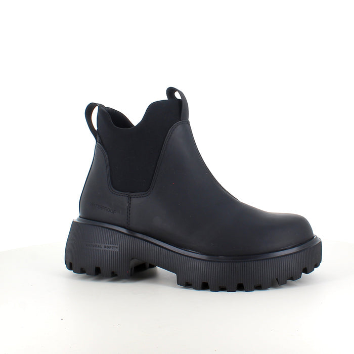 Svart WODEN Isabella Waterproof – stövel i gummi med stötdämpande komfort