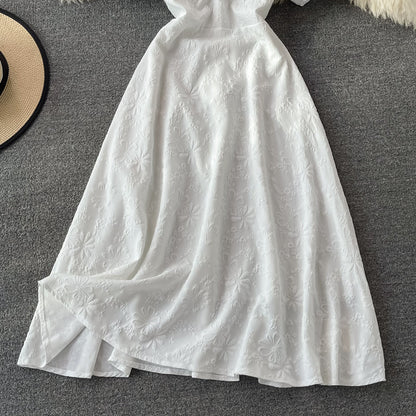 Sweet A line white short dress fashion dress S32
