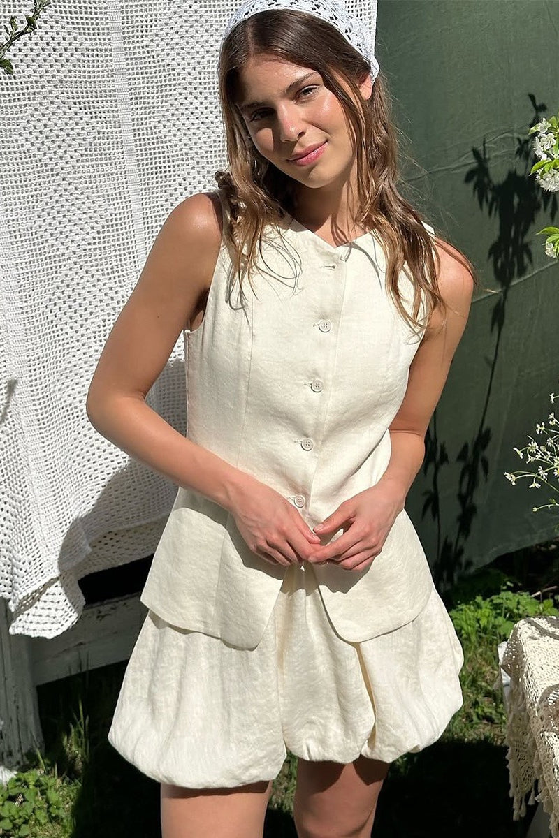 Sweet Bud Hem Vest Tank Mini Skirt Set
