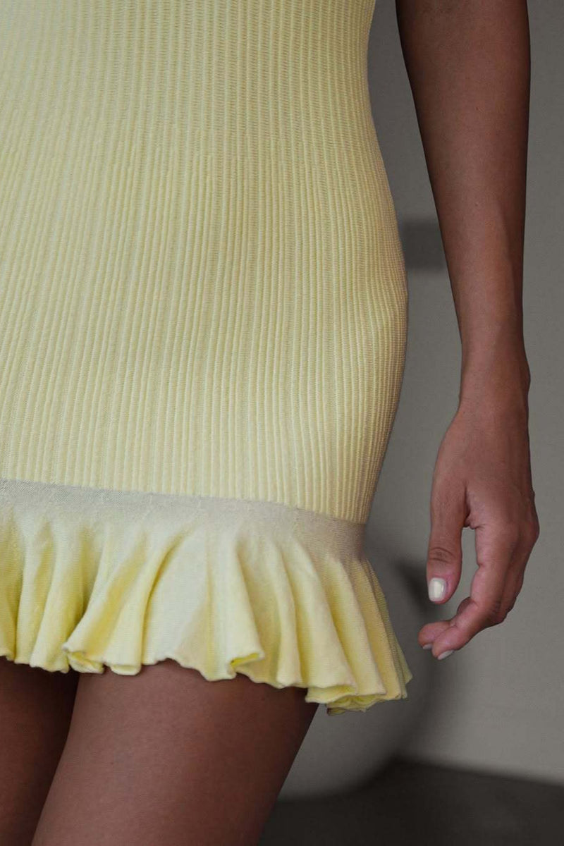 Sweet Ribbed Short Sleeve Mini Dress