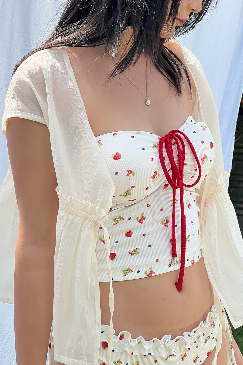 Sweet Tie Print Two Piece Swim Set