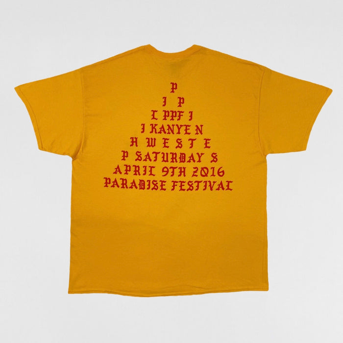 The Life of Pablo 2016 Paradise Fesitval ‘I Feel Like Pablo’ Tee In Yellow
