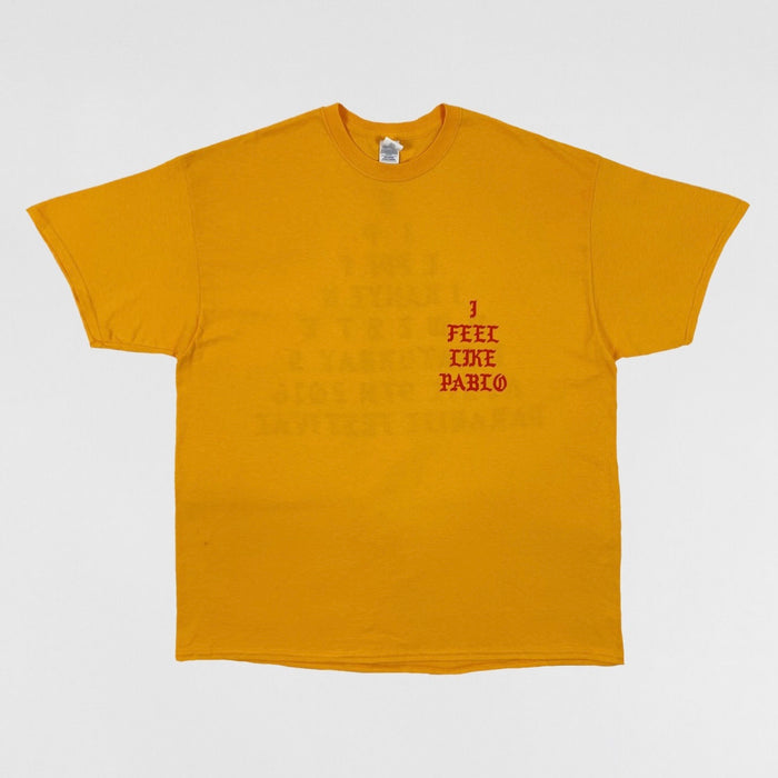 The Life of Pablo 2016 Paradise Fesitval ‘I Feel Like Pablo’ Tee In Yellow
