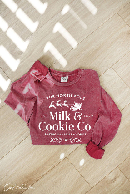 THE NORTH POLE Mineral Washed Long Sleeve Graphic Tee