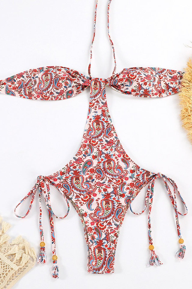 TIe Hollow Bow One Piece Swimwear