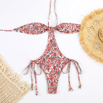 TIe Hollow Bow One Piece Swimwear