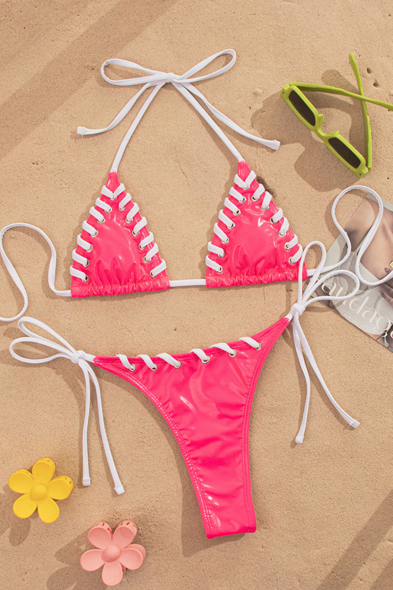 Tie Nylon Triangle Bikini Set