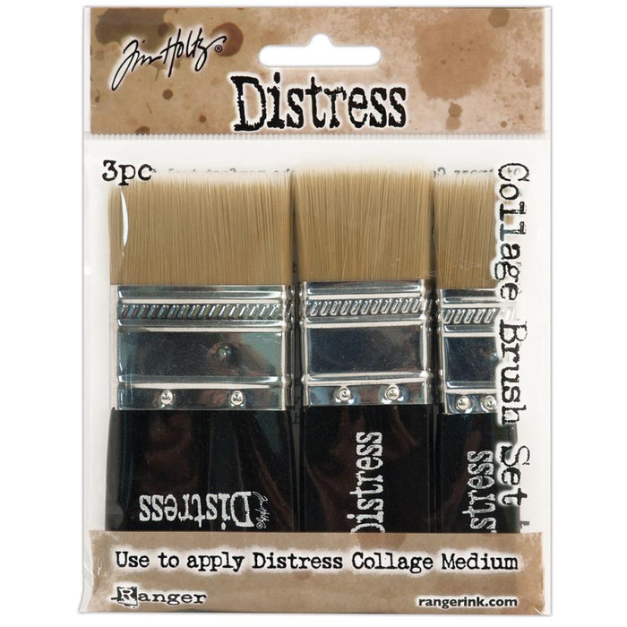 Tim Holtz Ranger-Distress Collage Brush Assortment. The short, soft bristles are ideal for applying smooth, even layers. Perfect for applying Distress Collage Medium (sold separately). Available at Embellish Away located in Bowmanville Ontario Canada.
