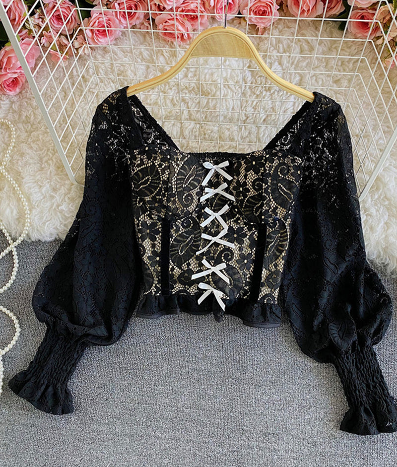 Tops long sleeve lace tops S23