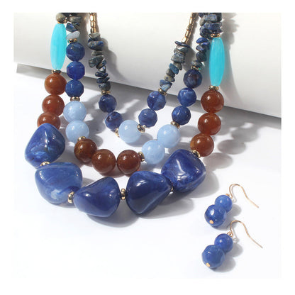 Two Tone Big Beaded Multi Layer NeckLace