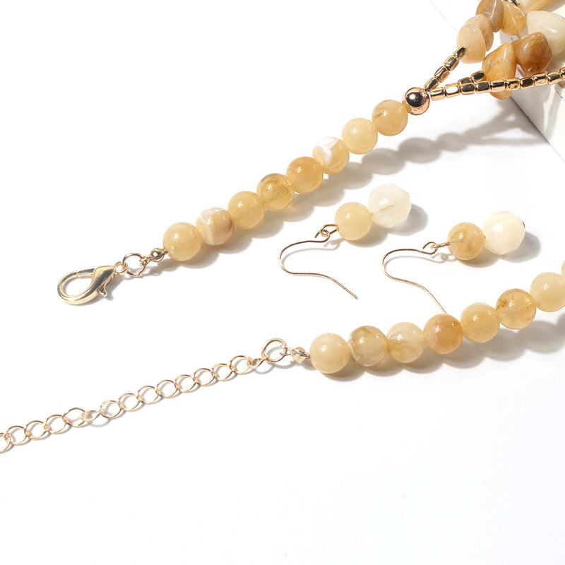 Two Tone Big Beaded Multi Layer NeckLace