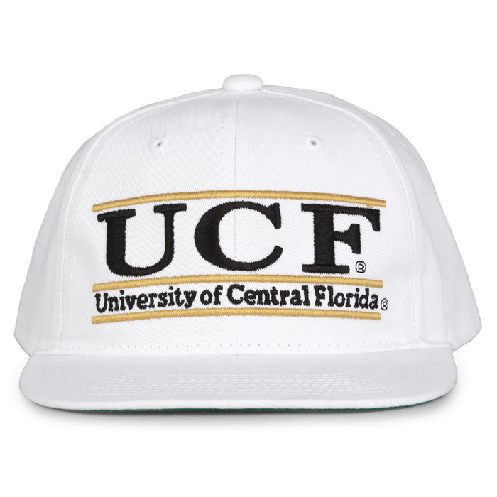 UCF Retro Bar snapback hat in white, front view