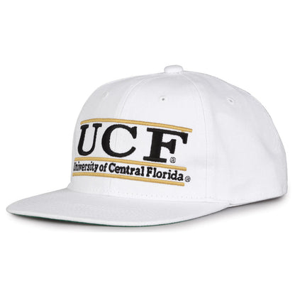UCF Retro Bar snapback hat in white, angled view
