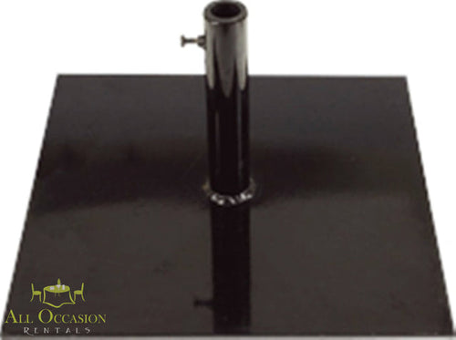 Upright light heavy base plate for event rentals in Corona, ideal for tent and outdoor equipment rentals.