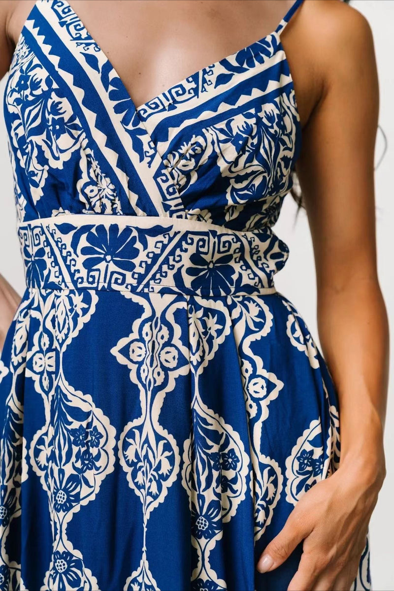 V Neck Casual Maxi Boho Dress