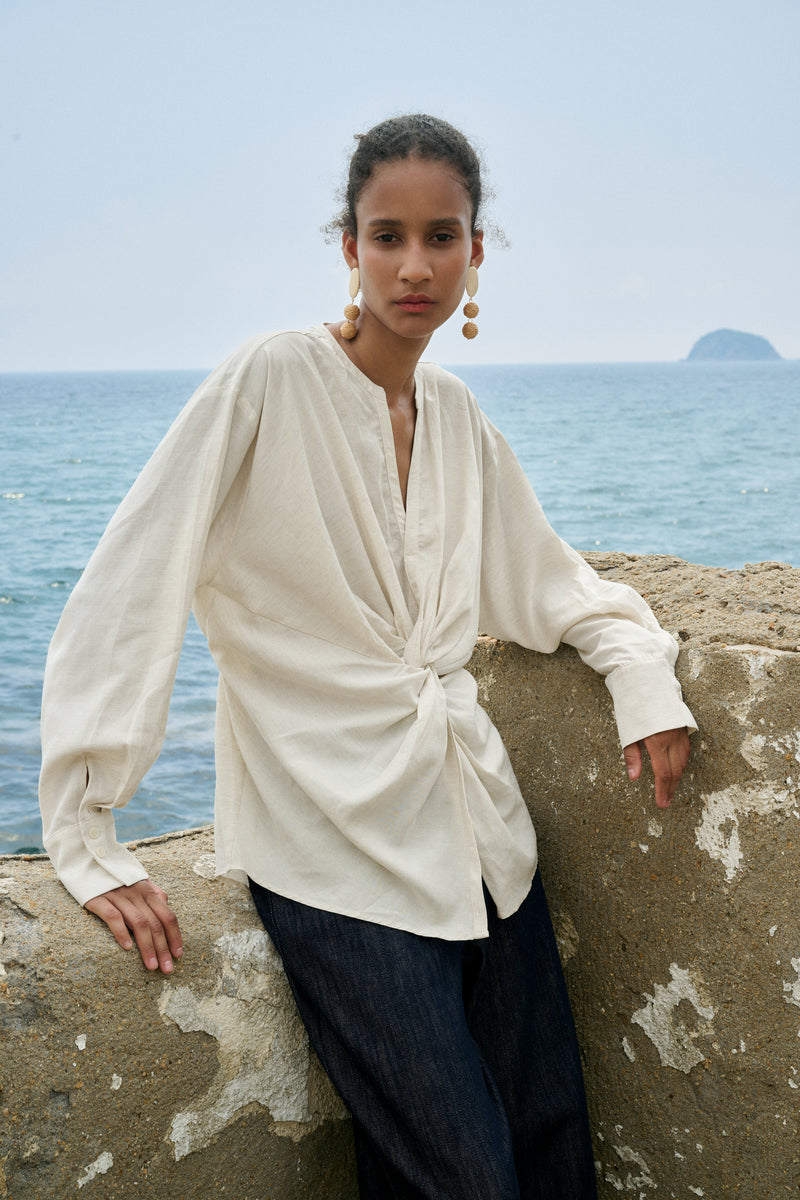 V neck twist top