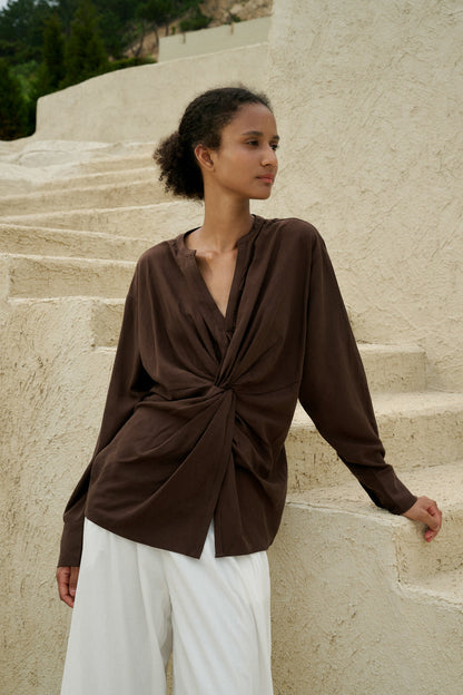V neck twist top