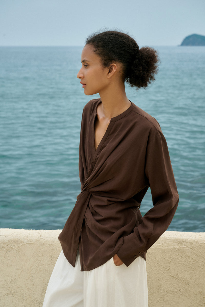V neck twist top