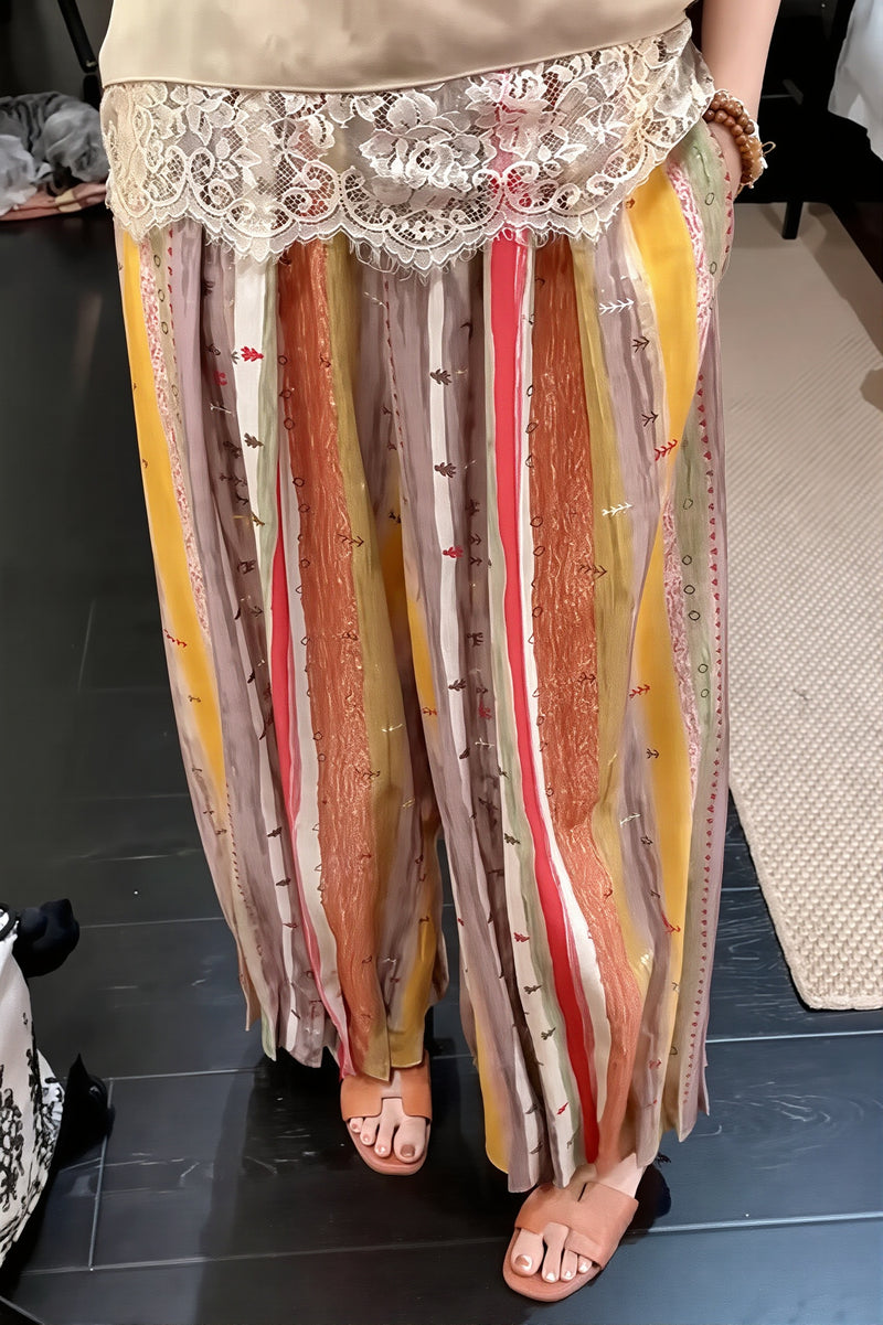 Vacation Casual Rainbow Pumpkin Pants