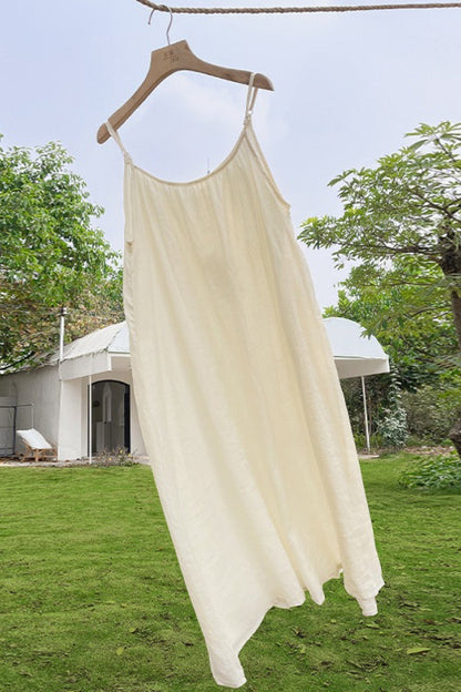 Vacation Linen Cotton Flowy Midi Dress