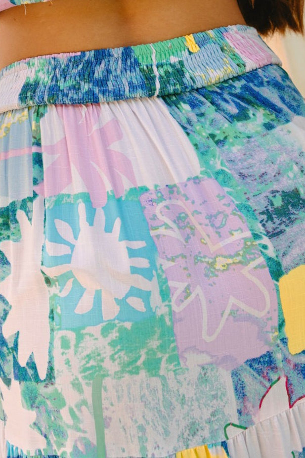 Vacation Printed Pocket Midi Skirt