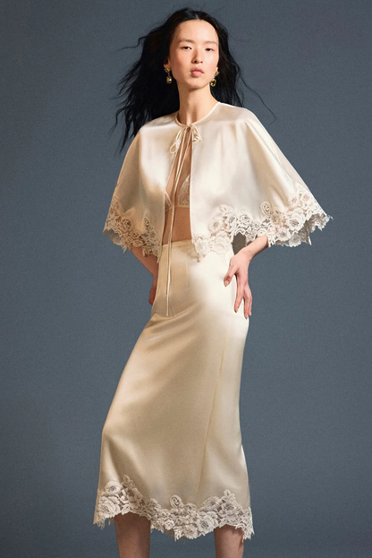 Veliora Silk Cape Top