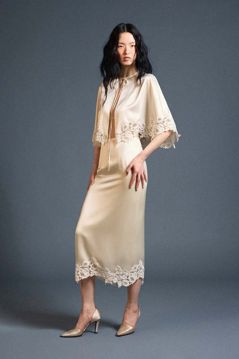 Veliora Silk Cape Top