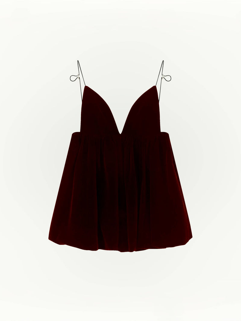 Velvet spaghetti strap mini dress