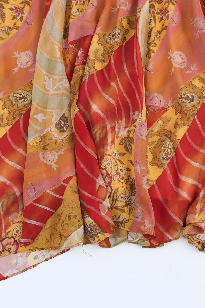 Vibrant Floral V Cami Boho Dress