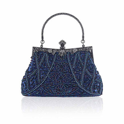 Vintage Beaded Evening Clutch Bag Prom Event Handbag
