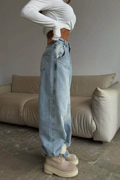 Vintage Low Rise Washed Jeans