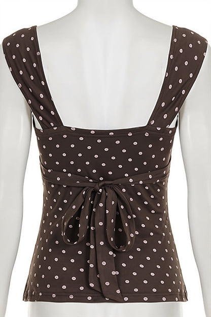 Vintage Polka Dot Lace Tank Top