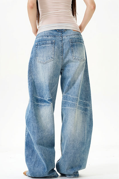 Vintage Slub Curved Leg Jeans