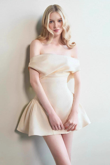 Waist Tight Satin Elegant Mini dress