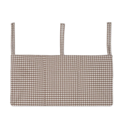 Walking Mum – Cot Organiser – Praliné Vichy & Strips Moka - Mabel & Fox