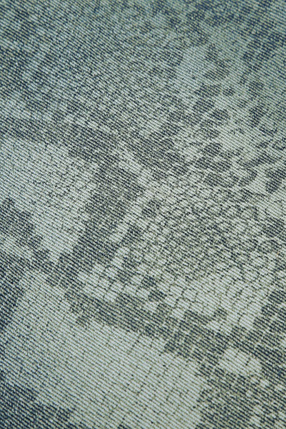 Washed Snake Print Straight Jeans